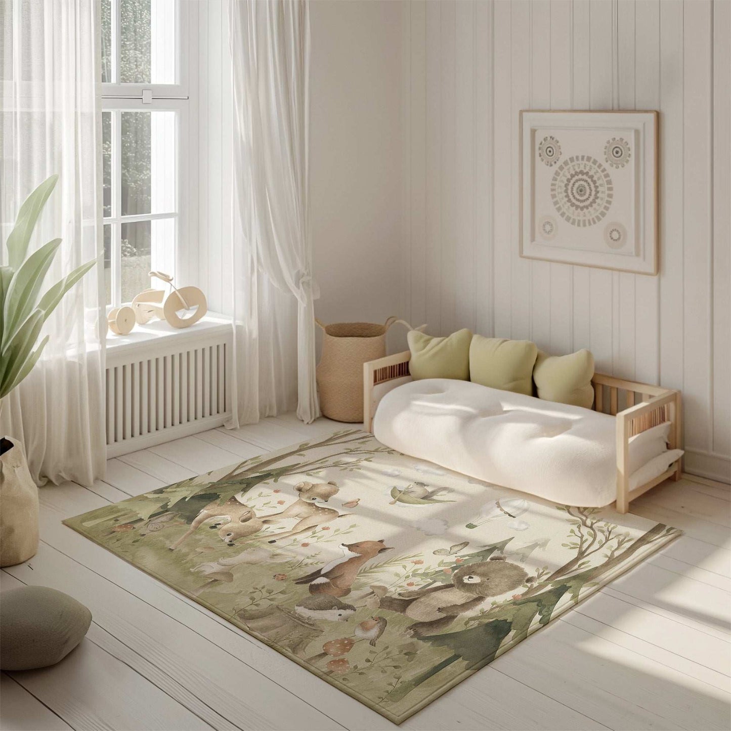 Woodland Animals Nursery Rug