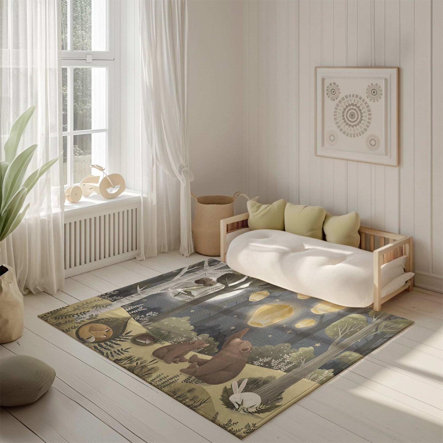 Woodland Bear Nursery Rug