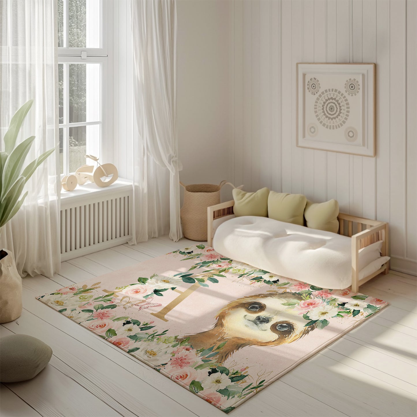 Sloth Rose Floral Rug