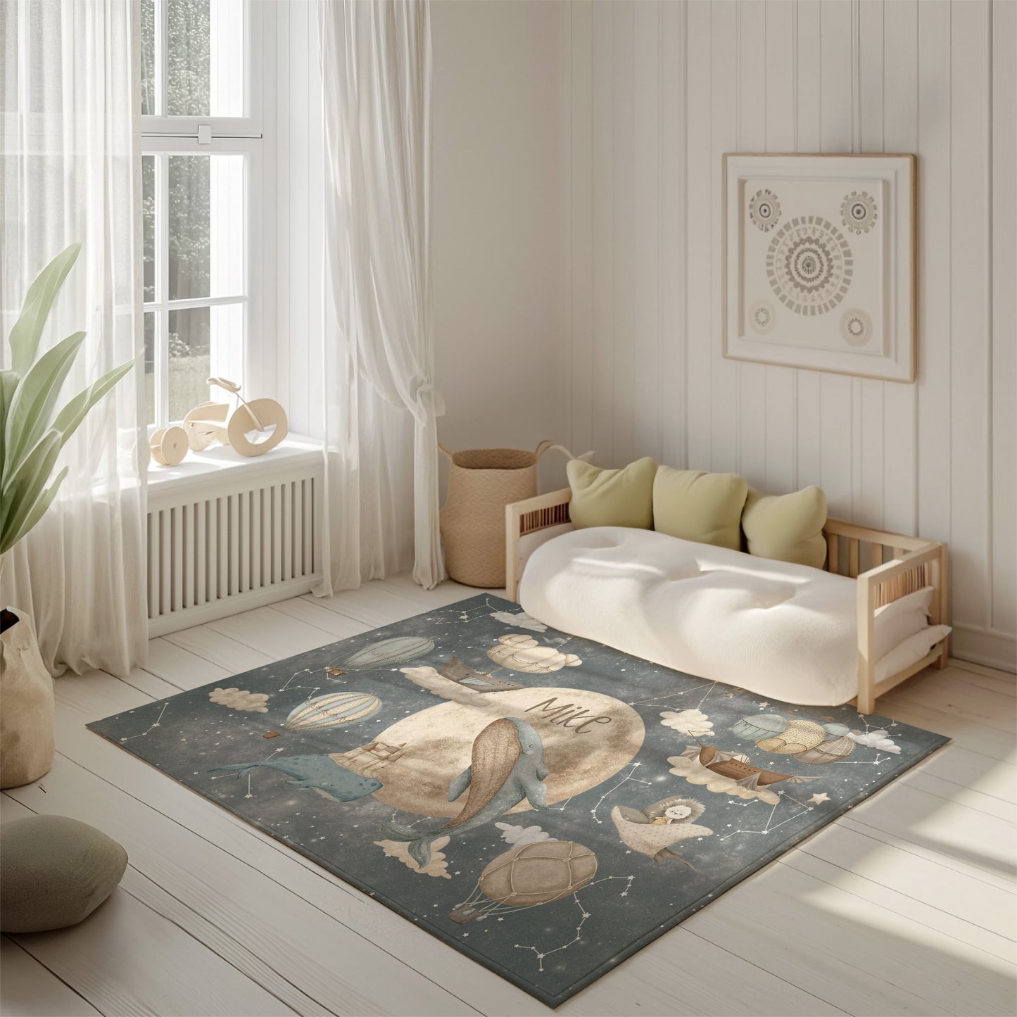 Whale Moon Nursery Rug