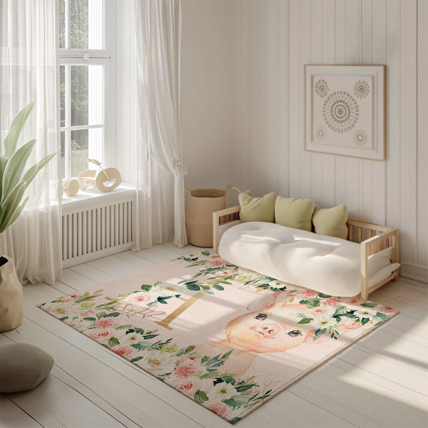 Pig Rose Floral Rug