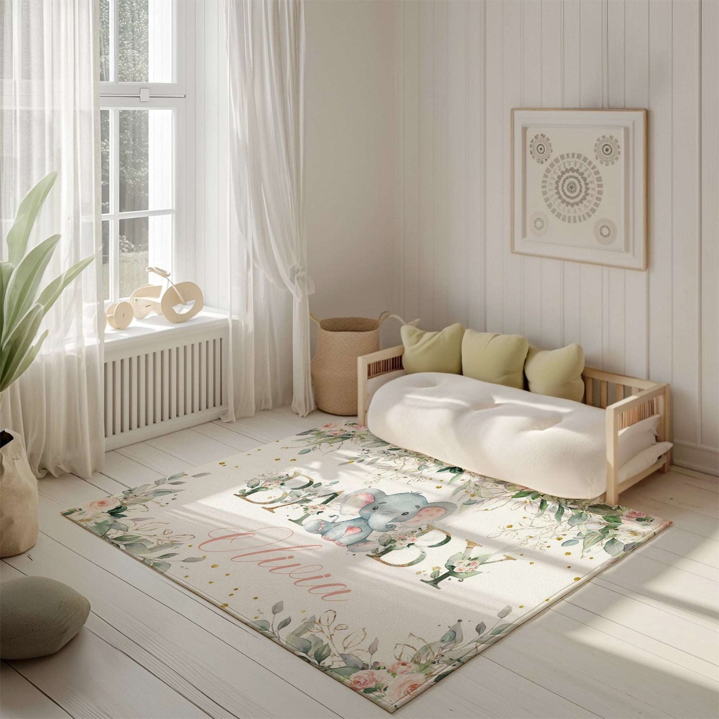 Baby Elephant Nursery Rug