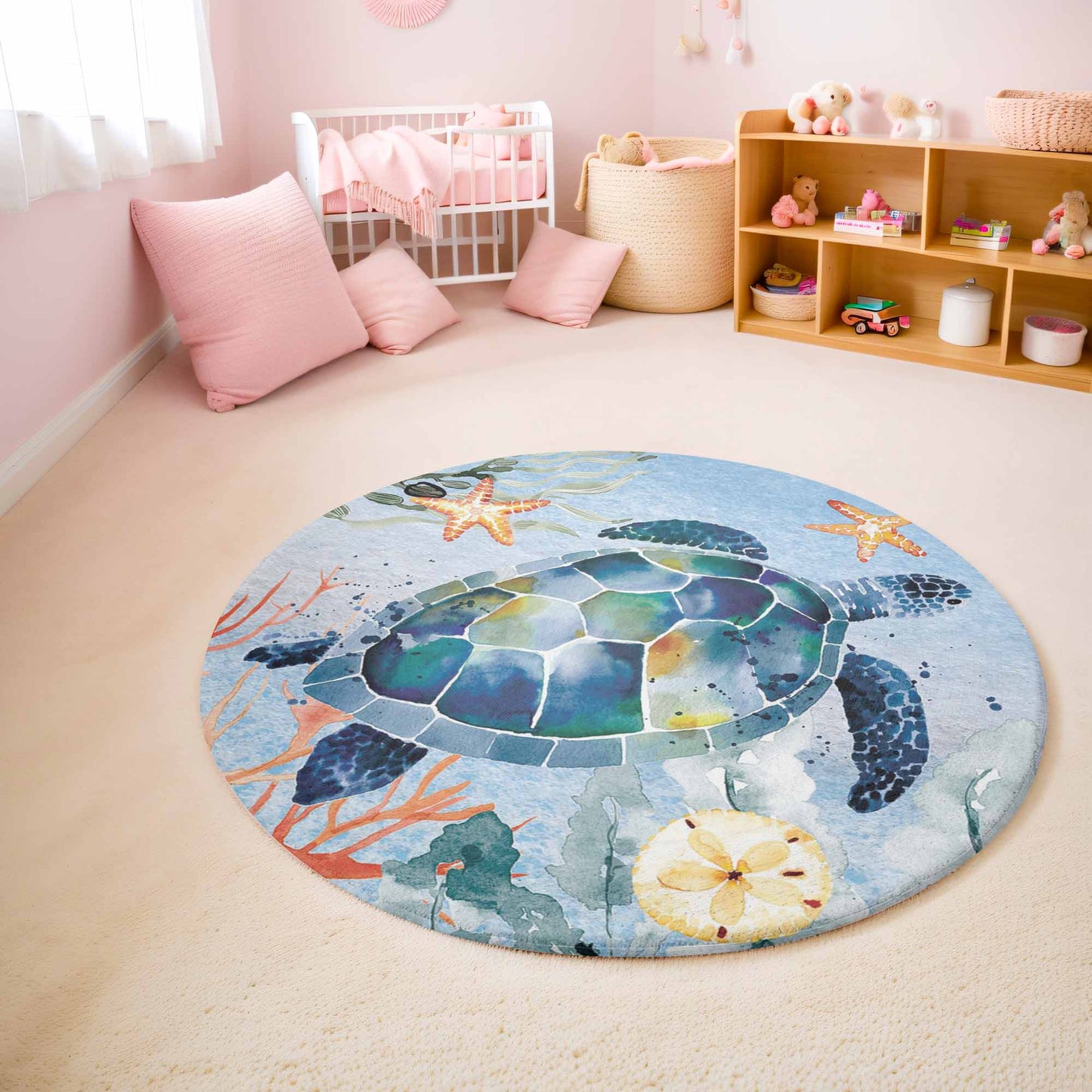 Sea Turtle Round Rug