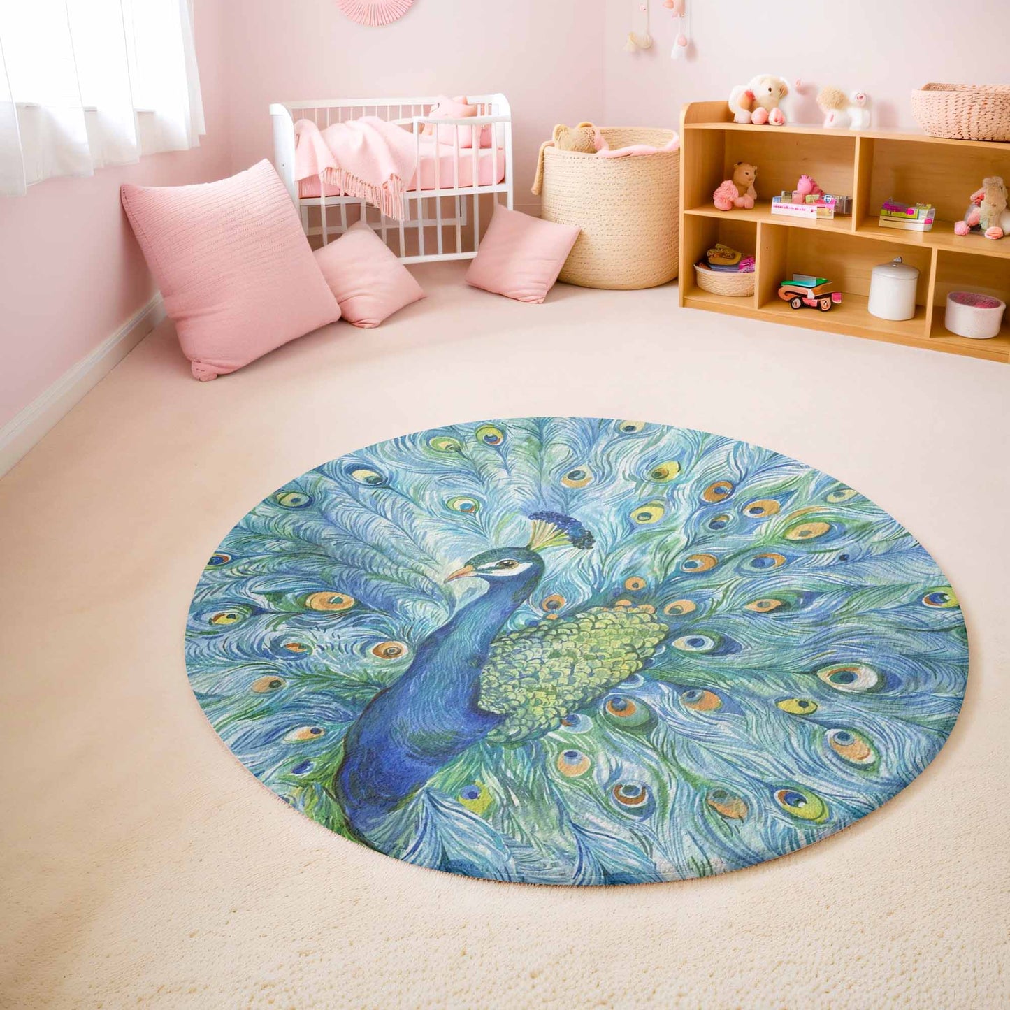 Peacock Round Rug
