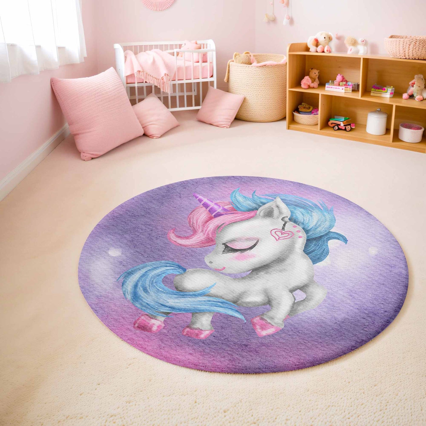 Baby Unicorn Round Rug
