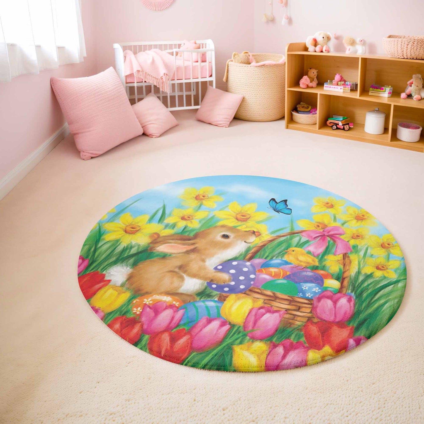 Easter Bunny Round Rug