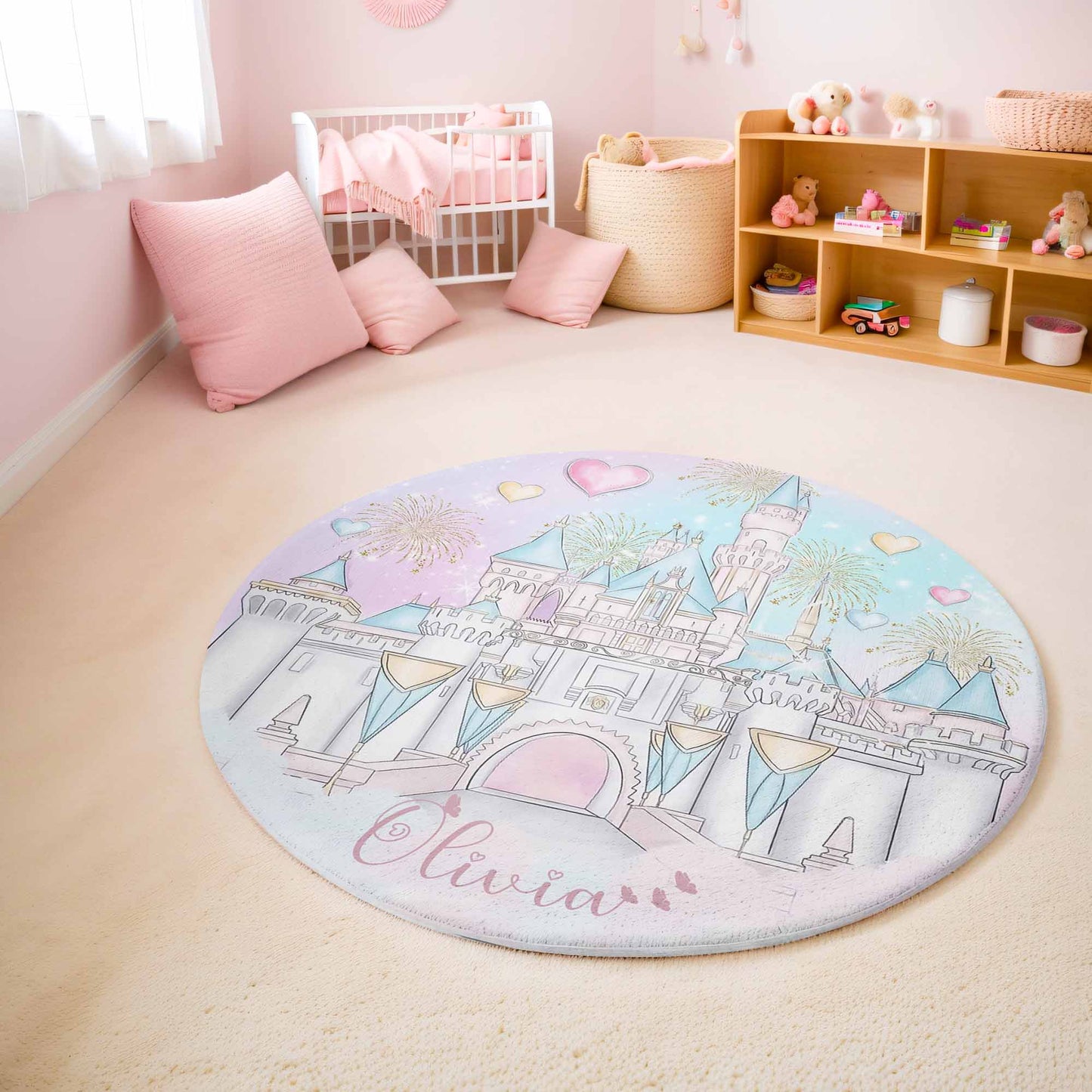 Princess Castle Round Rug