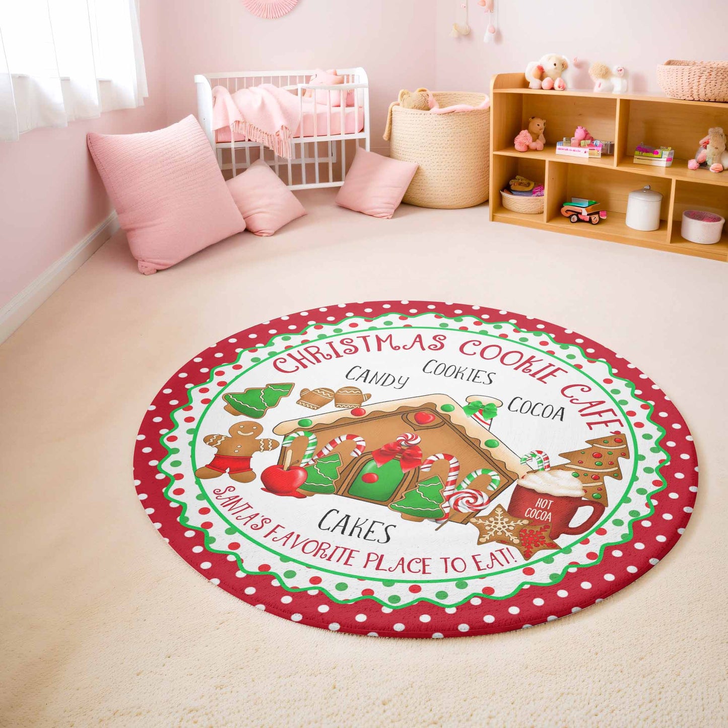 Gingerbread House Round Rug