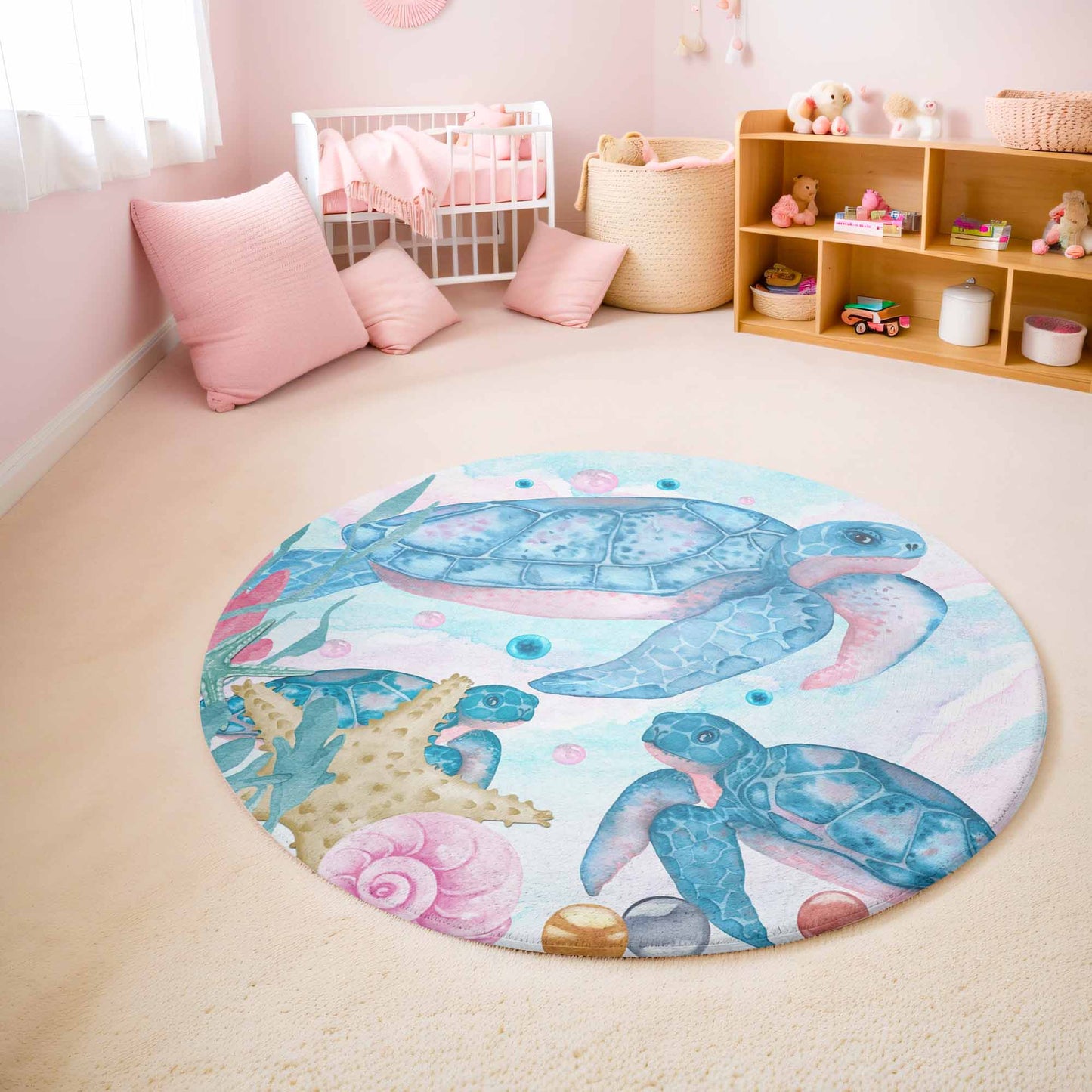 Sea Turtle Round Rug