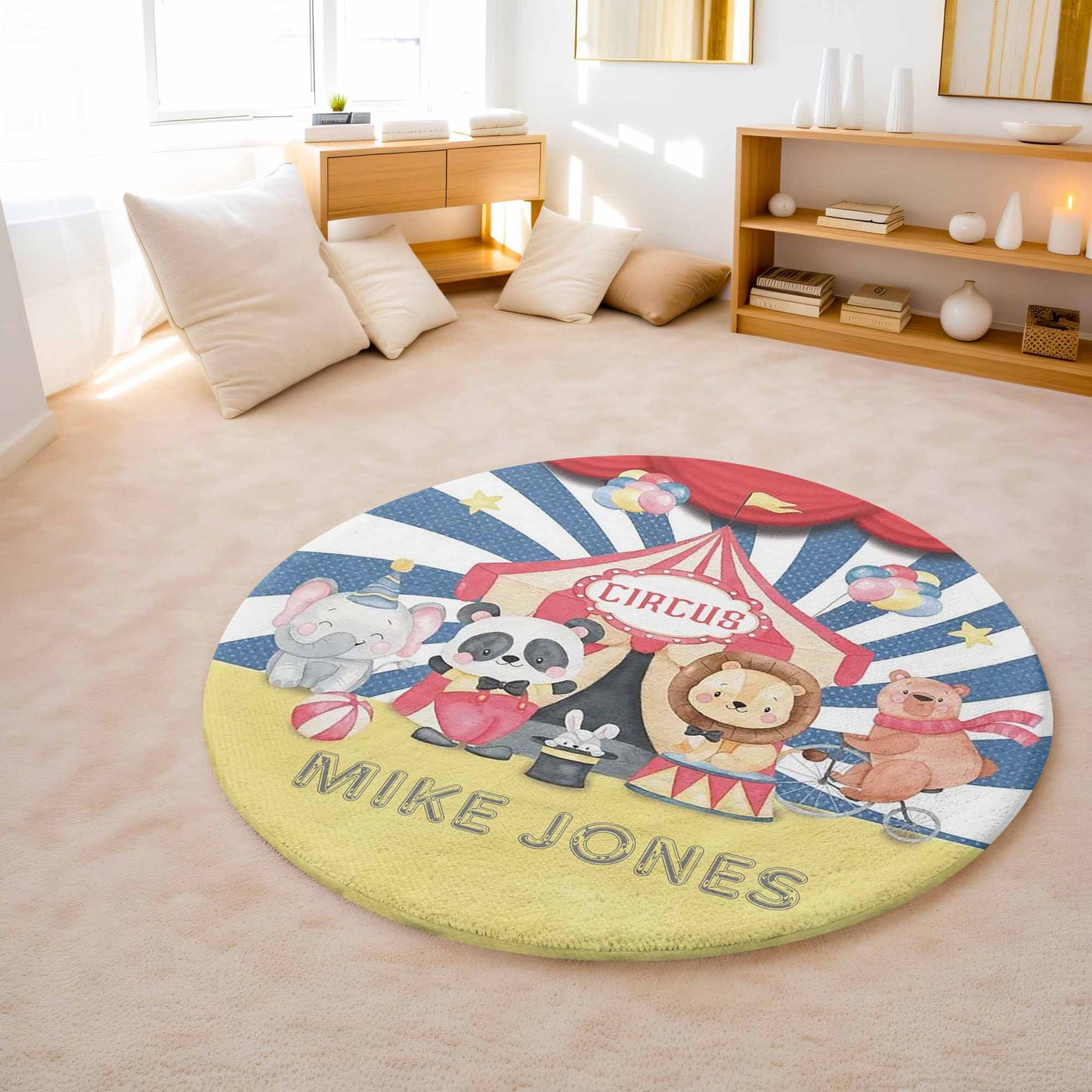 Circus Animals Round Rug