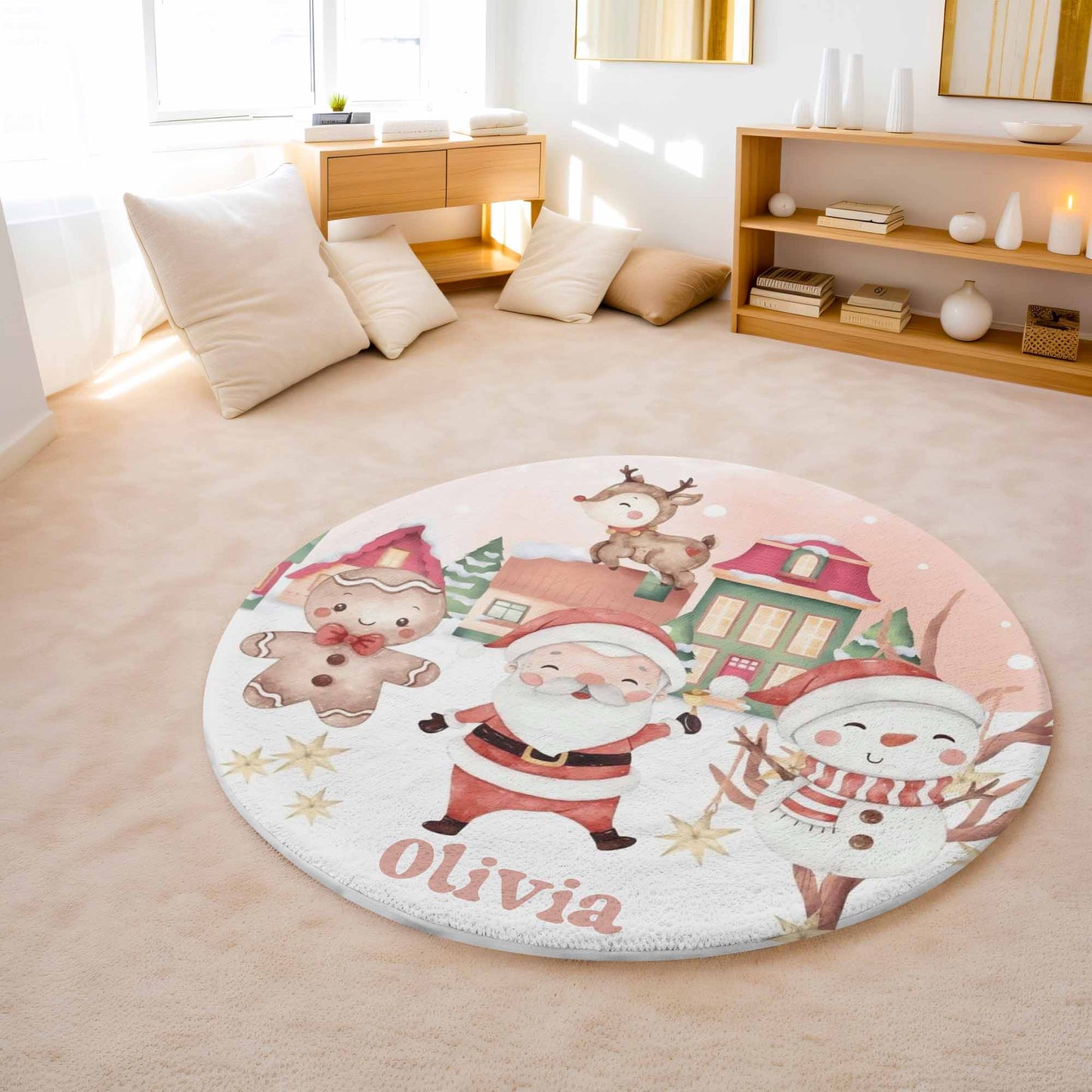 Christmas Santa Round Rug