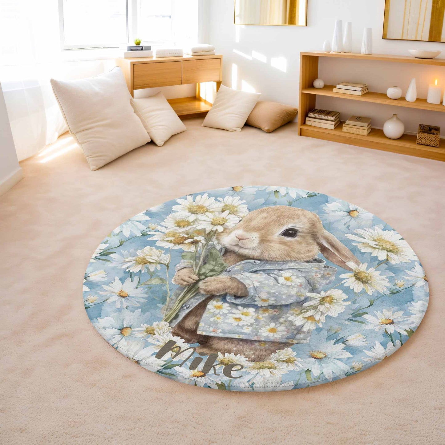 Daisy Bunny Round Rug