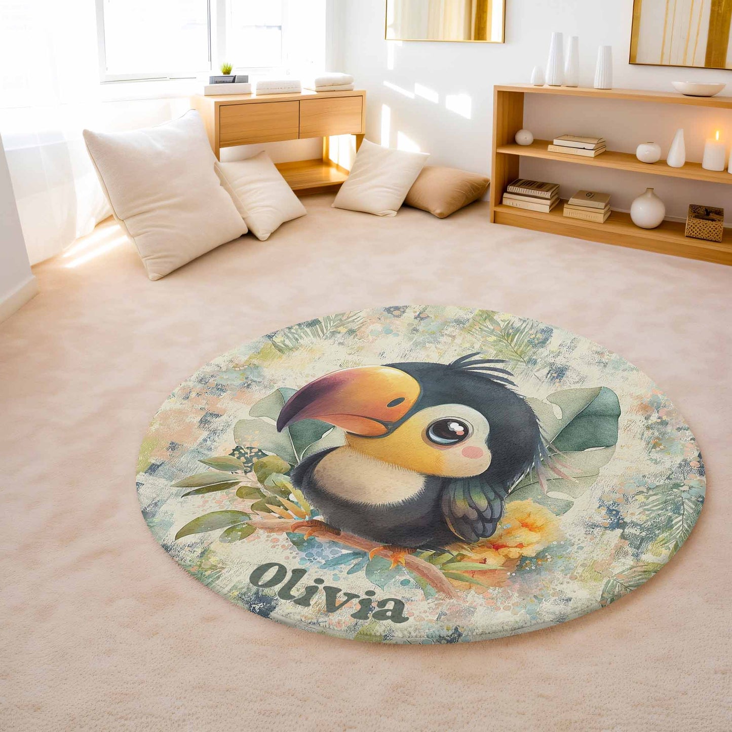 Tropical Cockatoo Round Rug