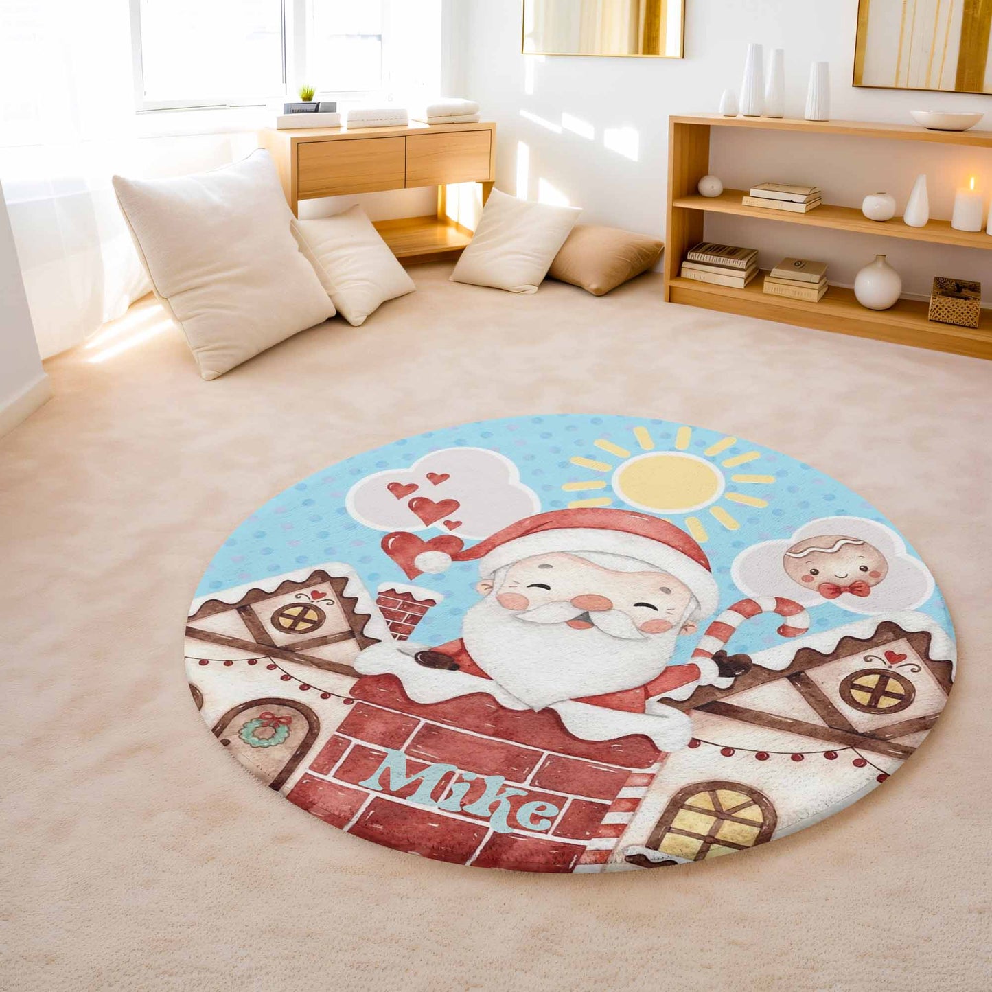 Christmas Santa Round Rug