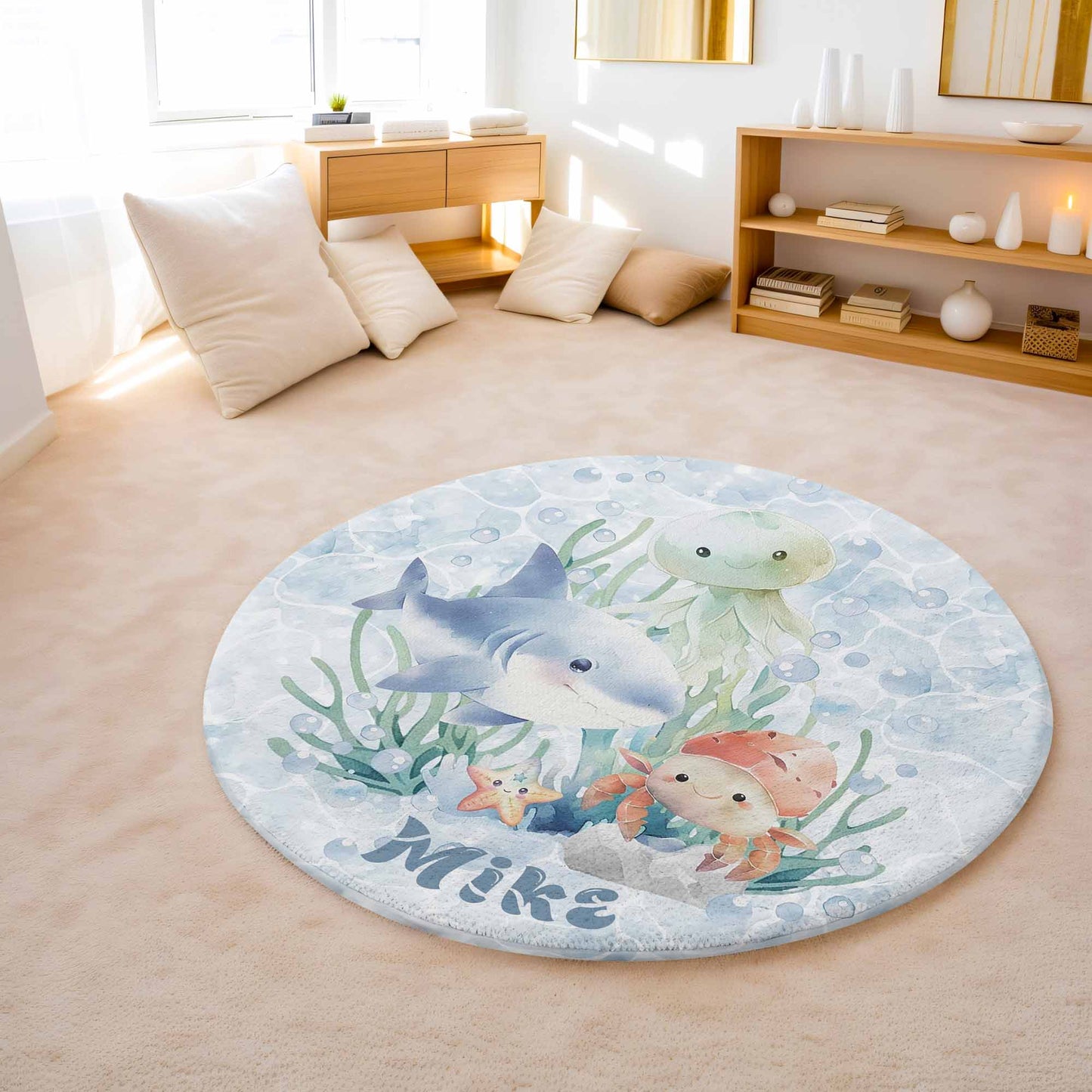 Ocean Animals Round Rug