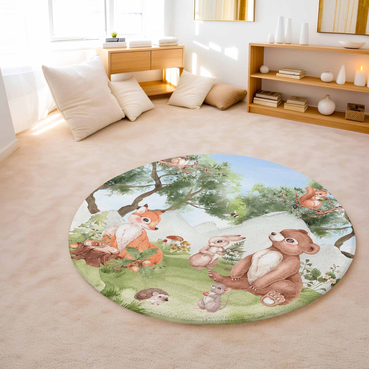 Forest Animals Round Rug