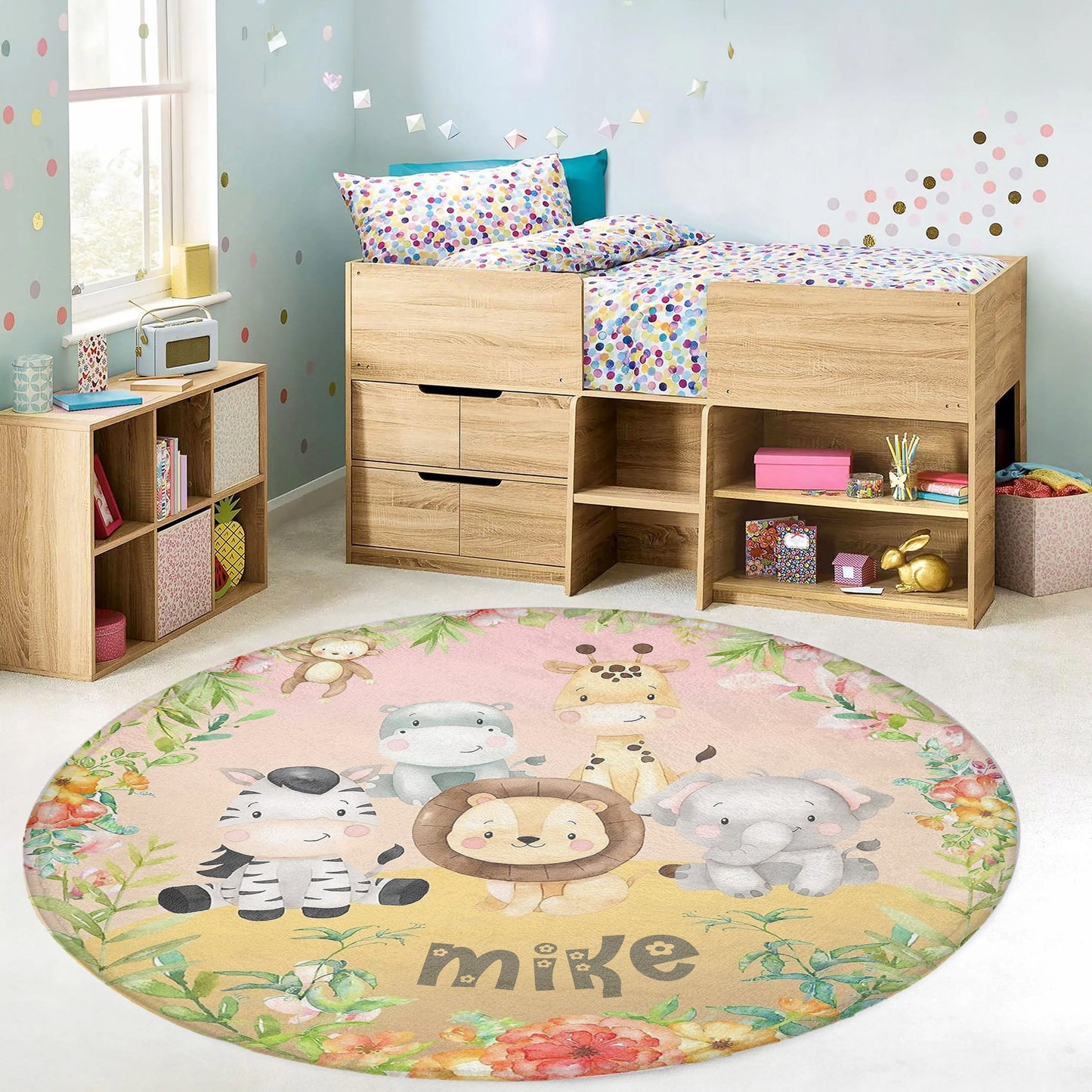 Safari Animals Round Rug