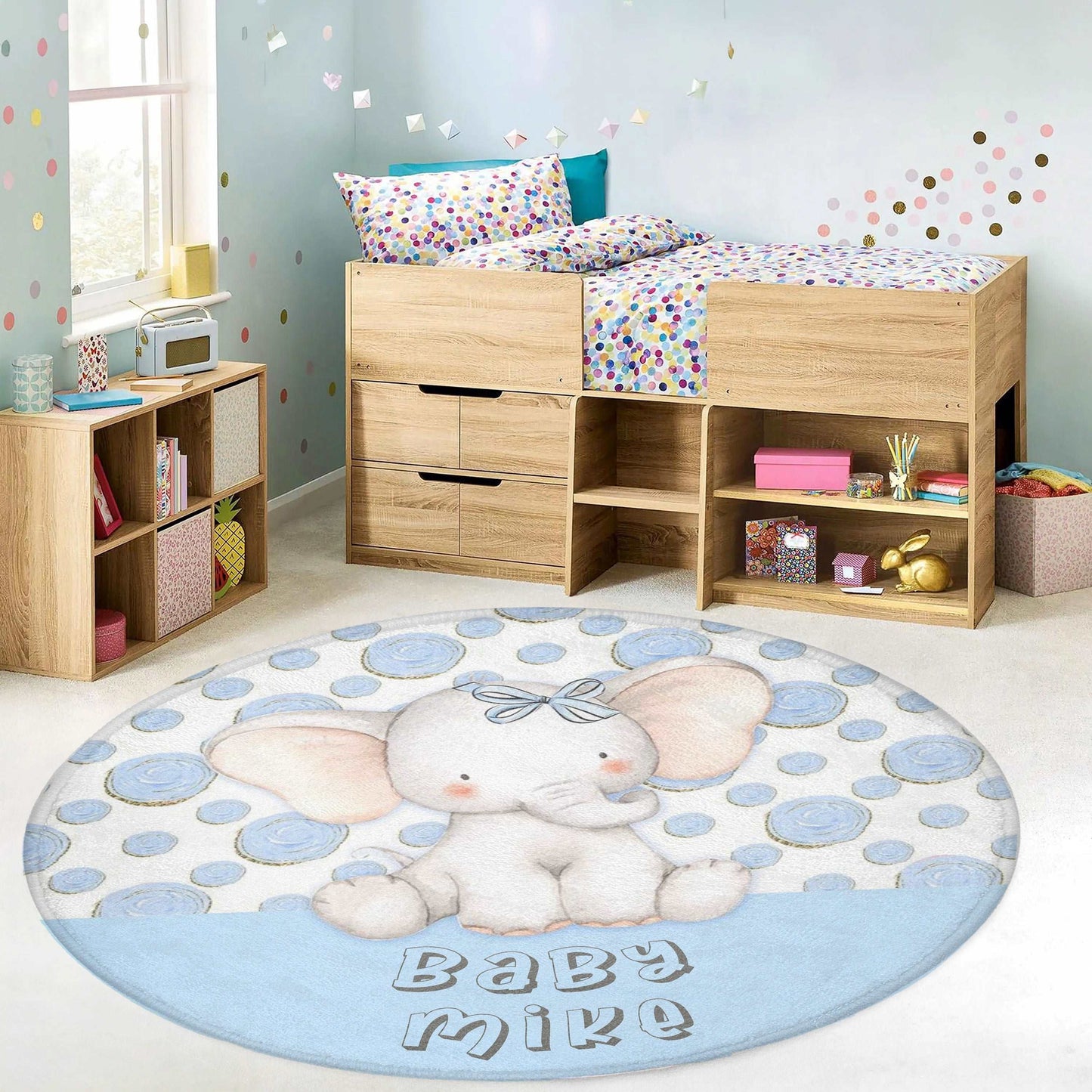 Baby Elephant Round Rug