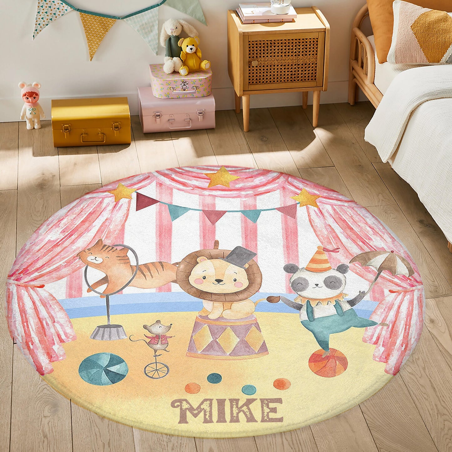 Circus Animals Round Rug
