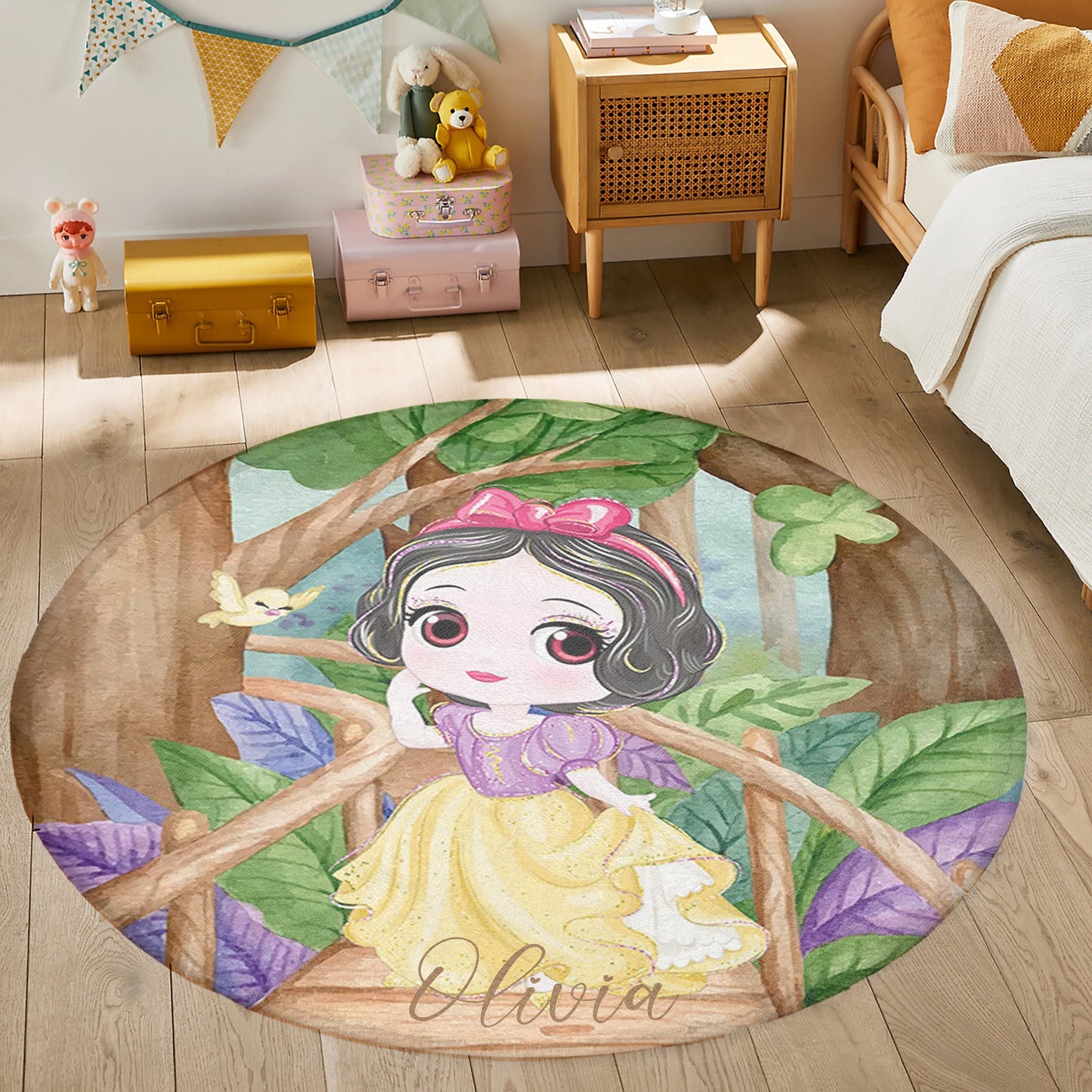 Princess Girl Round Rug