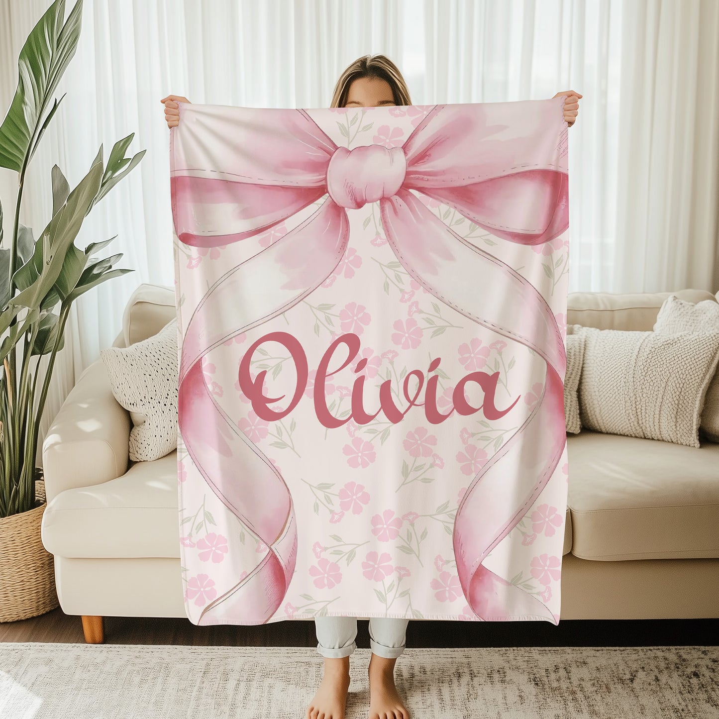 Pink Bow Blanket