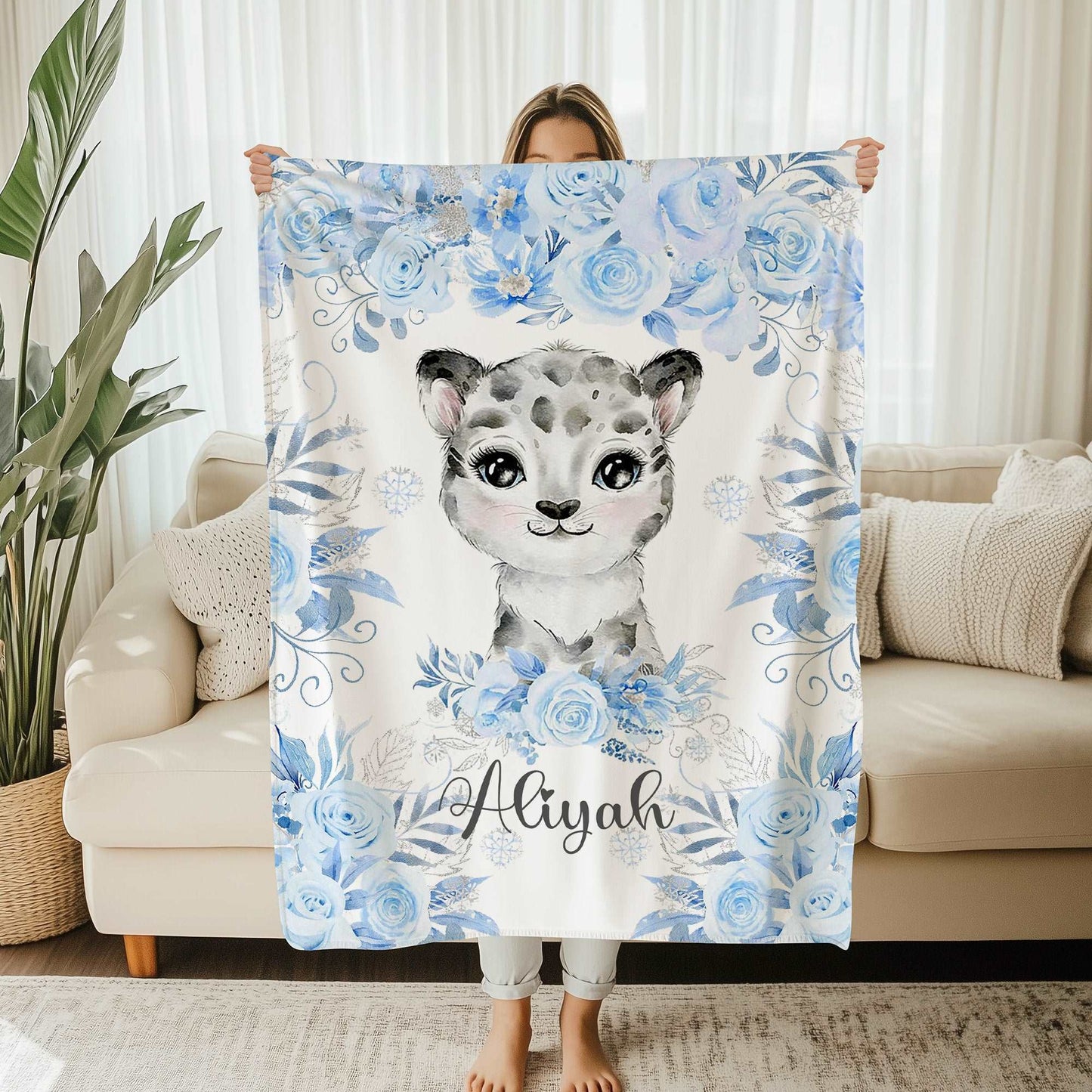 Snow Leopard Baby Blanket