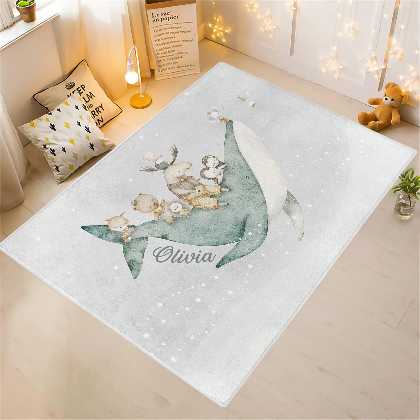 Whale and Friends Nursery Rug
