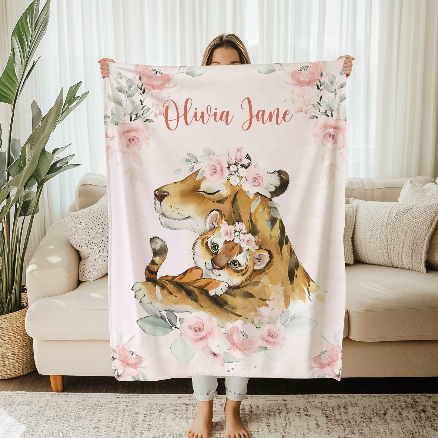 Mum And Baby Tiger Blanket