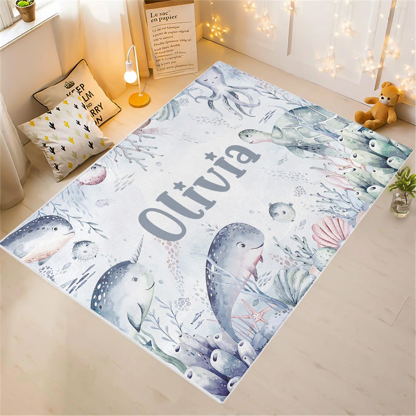 Ocean Animals Nursery Rug