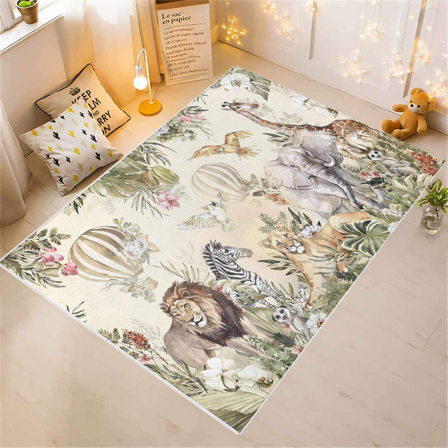 Safari Animals Playroom Rug