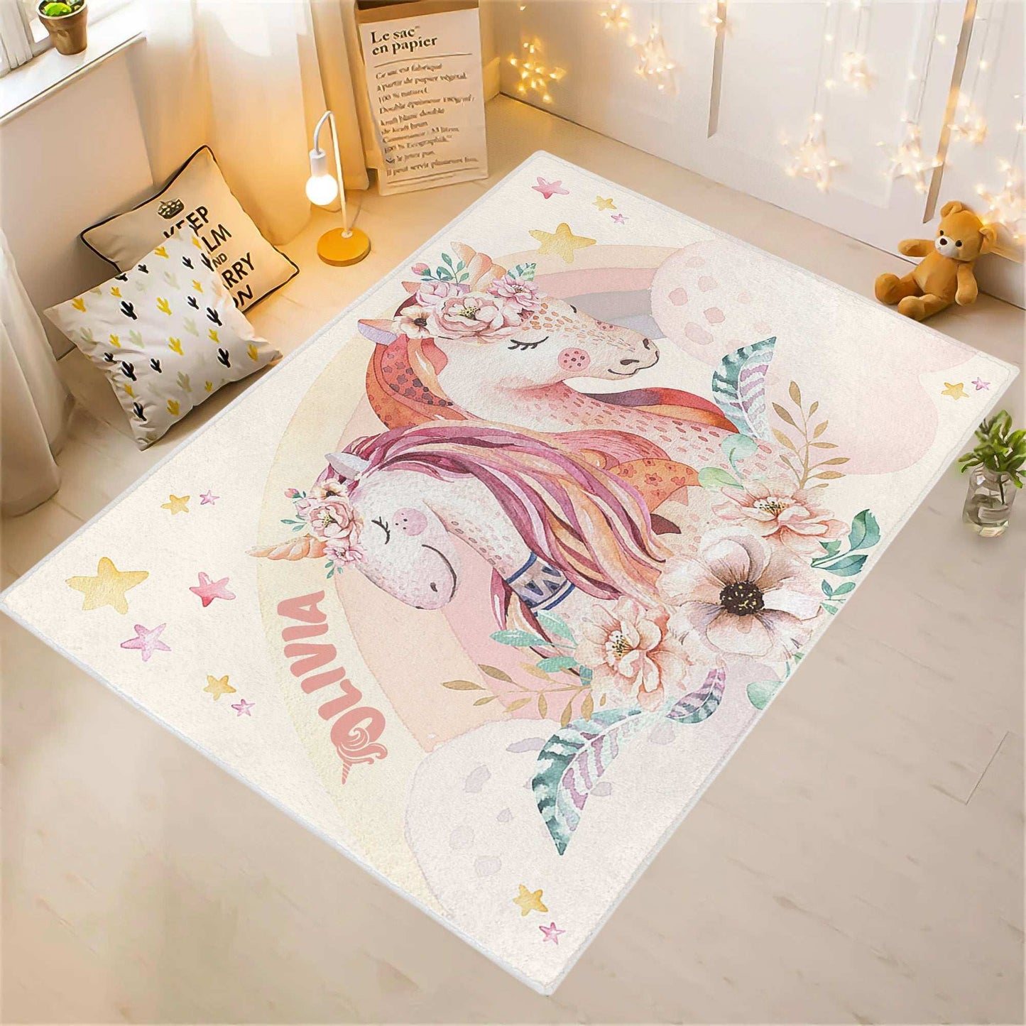 Mum and Baby Unicorn Nursery Rug