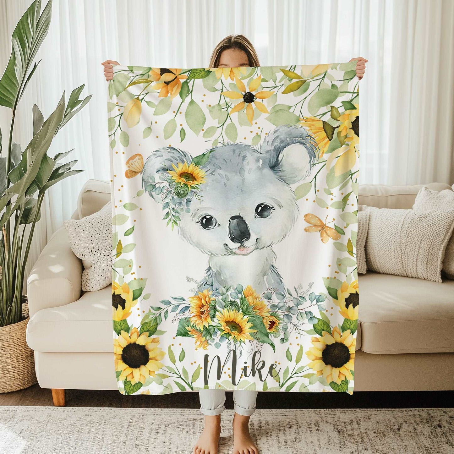 Koala Sunflower Blanket