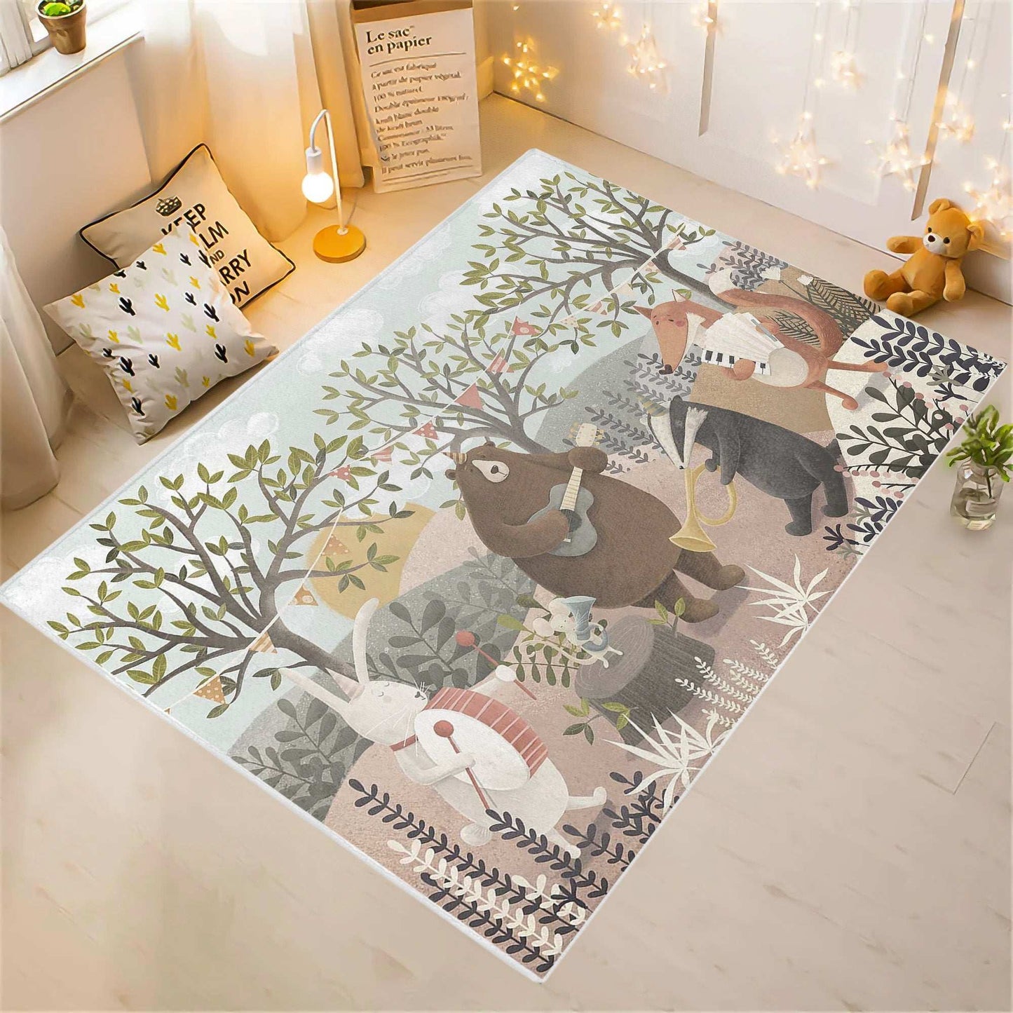 Animal Musician Nursery Rug