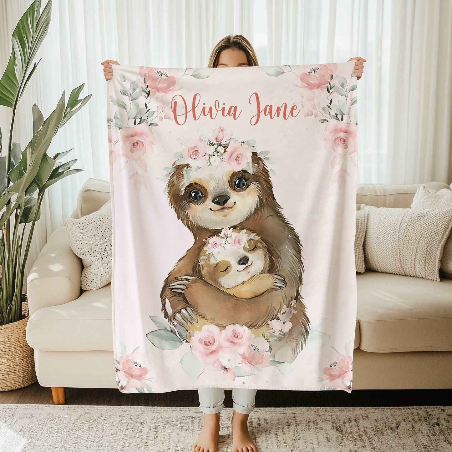 Mum And Baby Sloth Blanket