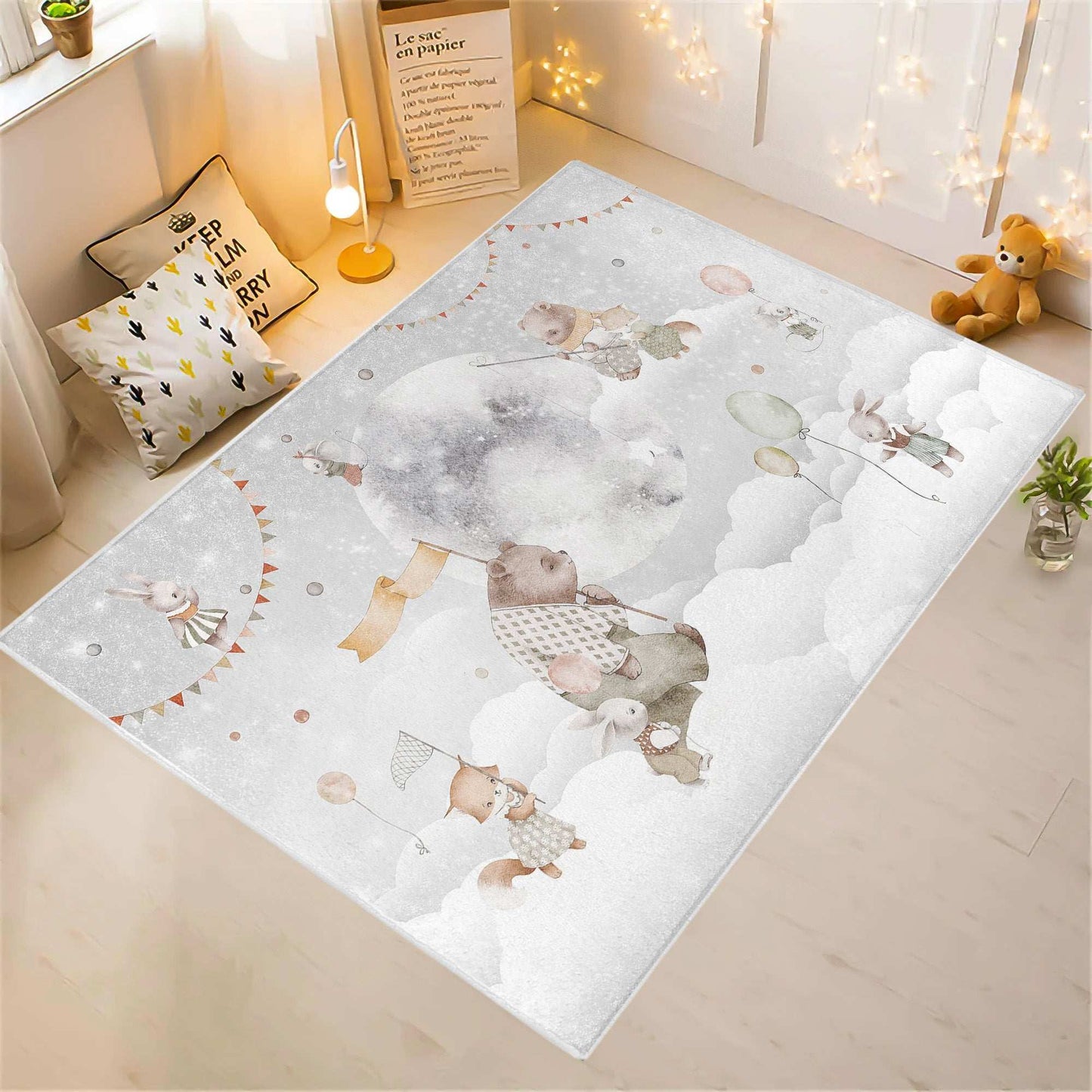 Moon Space Animals Rug