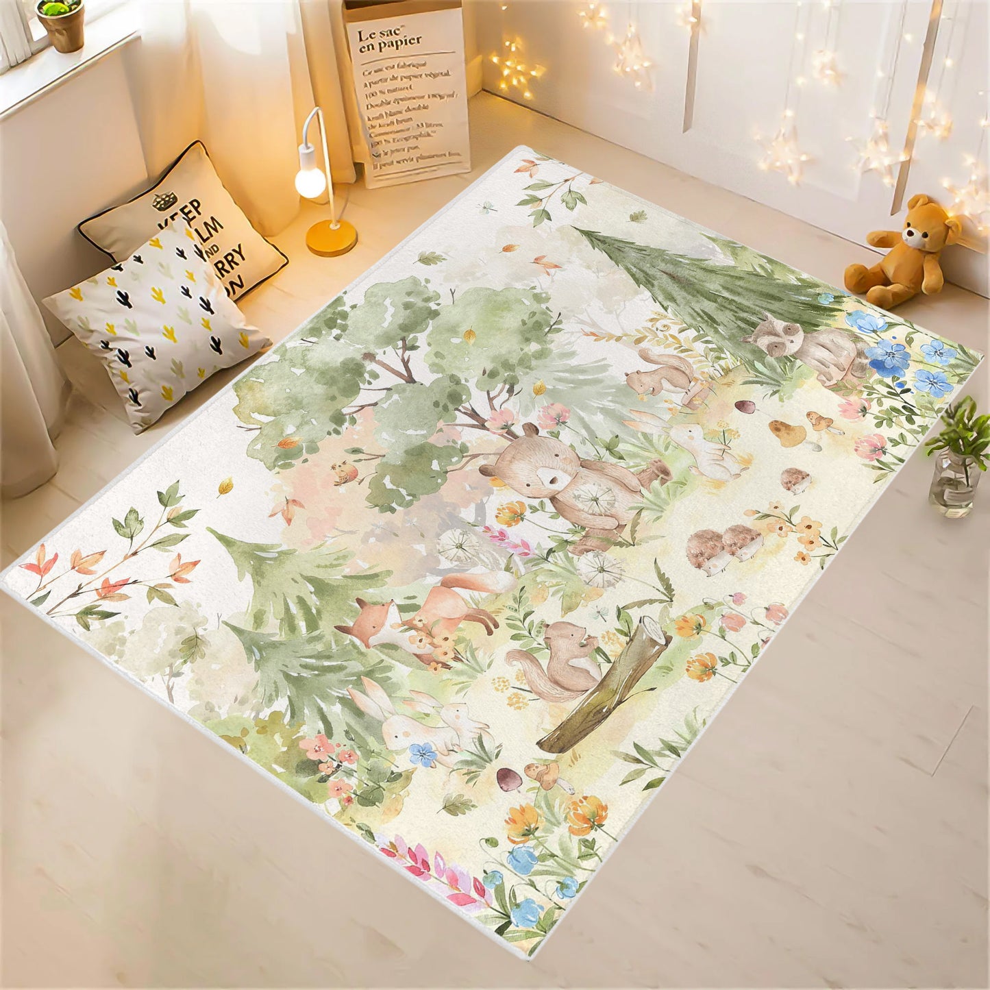 Woodland Animals Nursery Rug