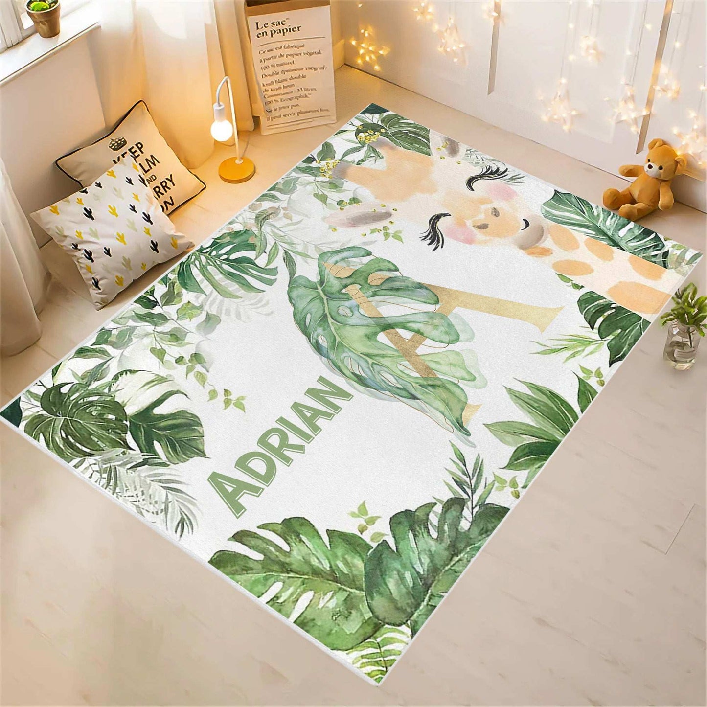 Baby Giraffe Tropical Nursery Rug