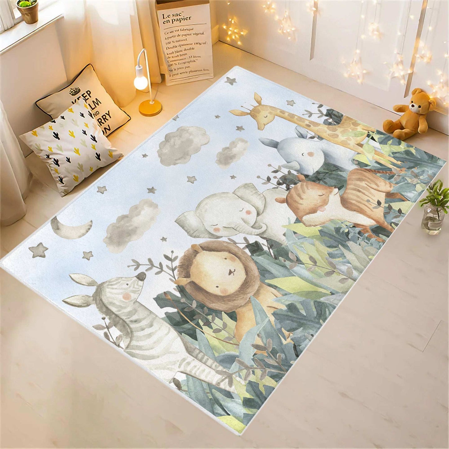 Safari Animals Nursery Rug
