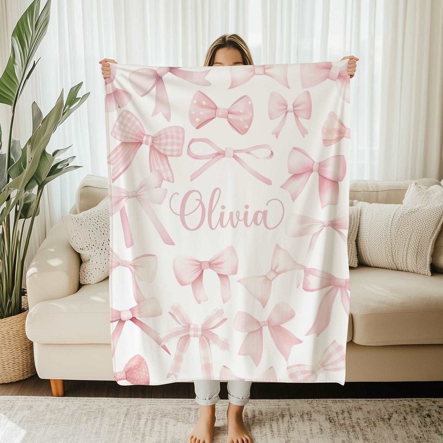 Pink Bow Blanket