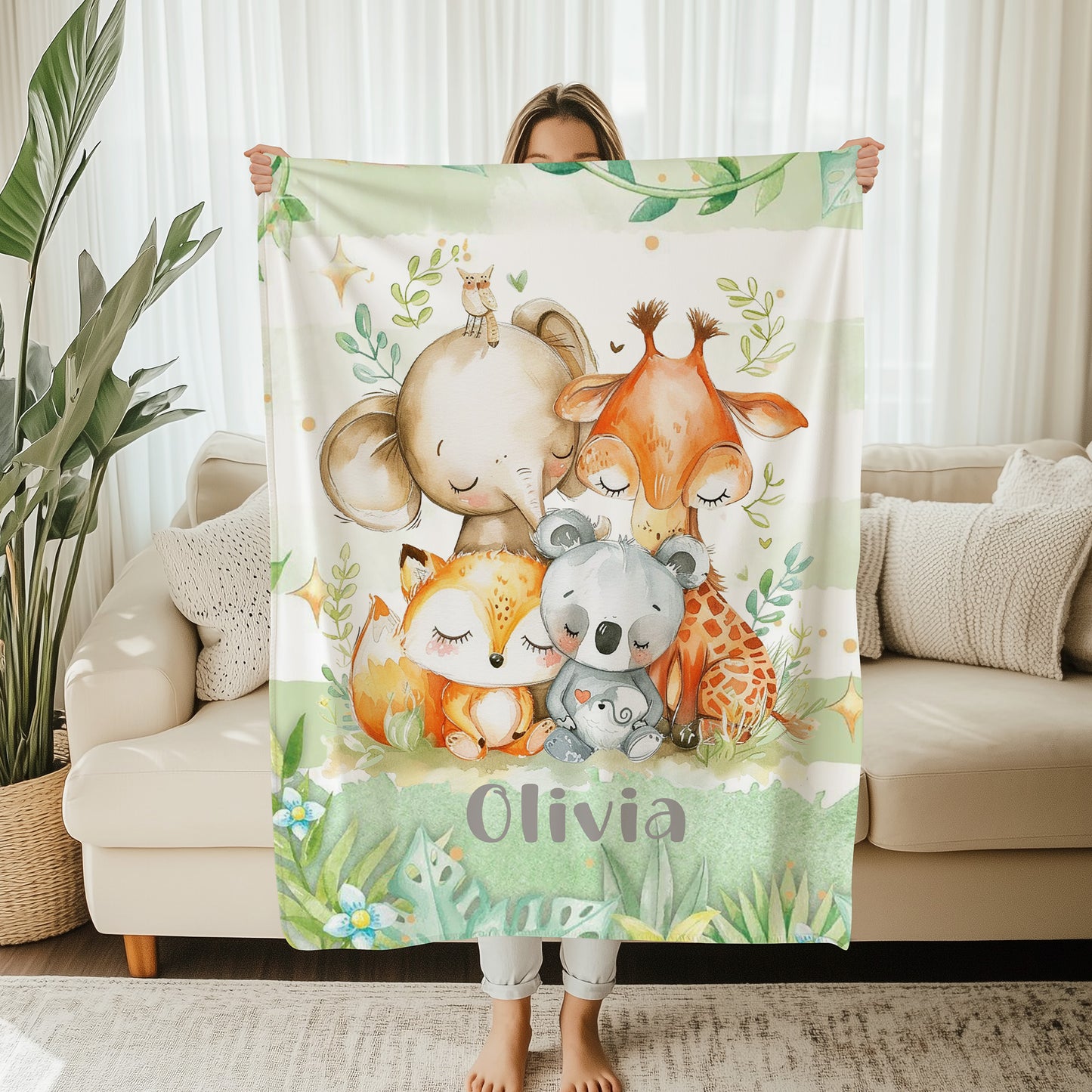 Sleeping Animals Nursery Blanket
