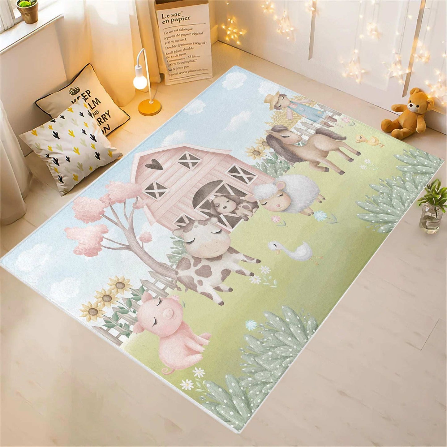 Farm Animals Nursery Rug