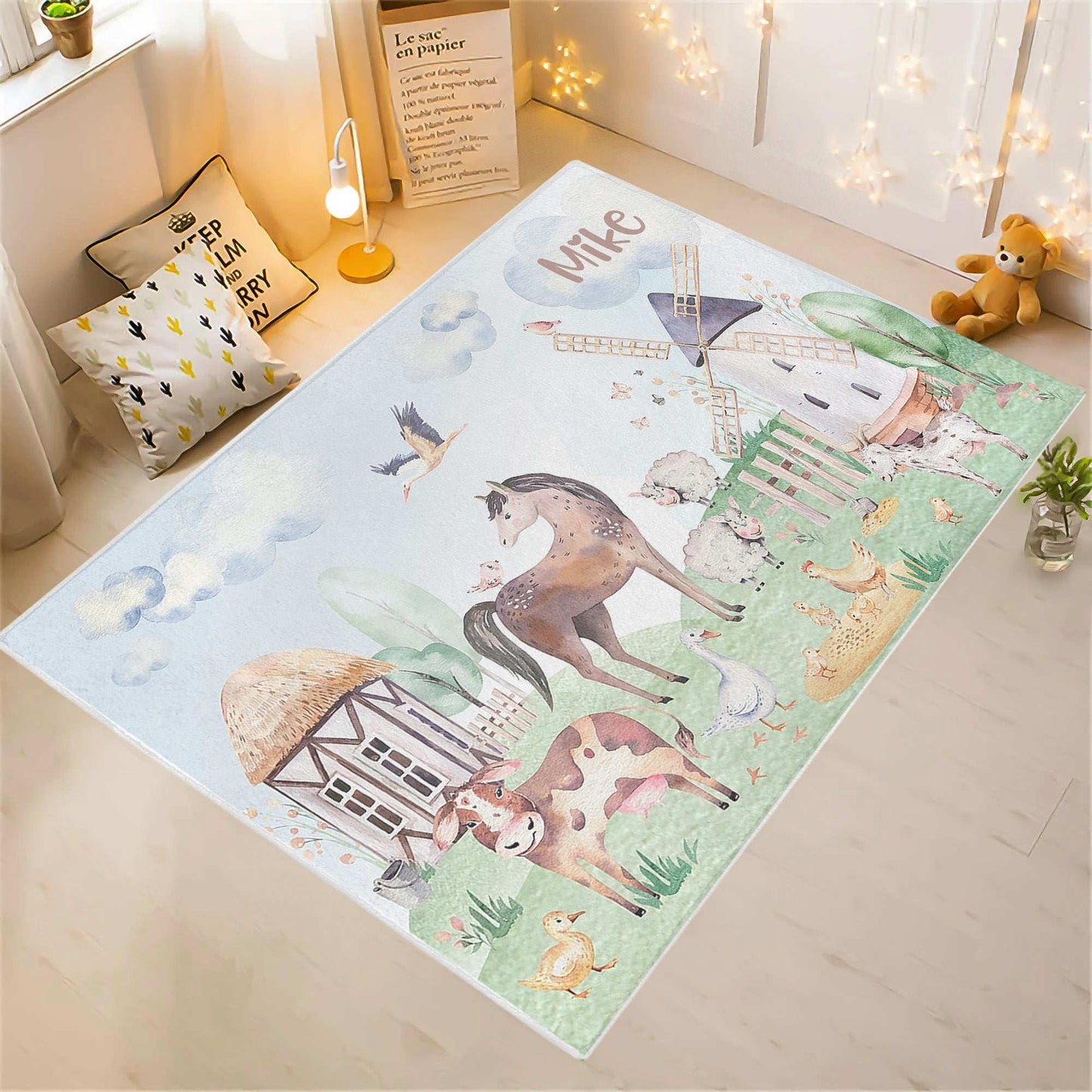 Farm Animals Nursery Rug