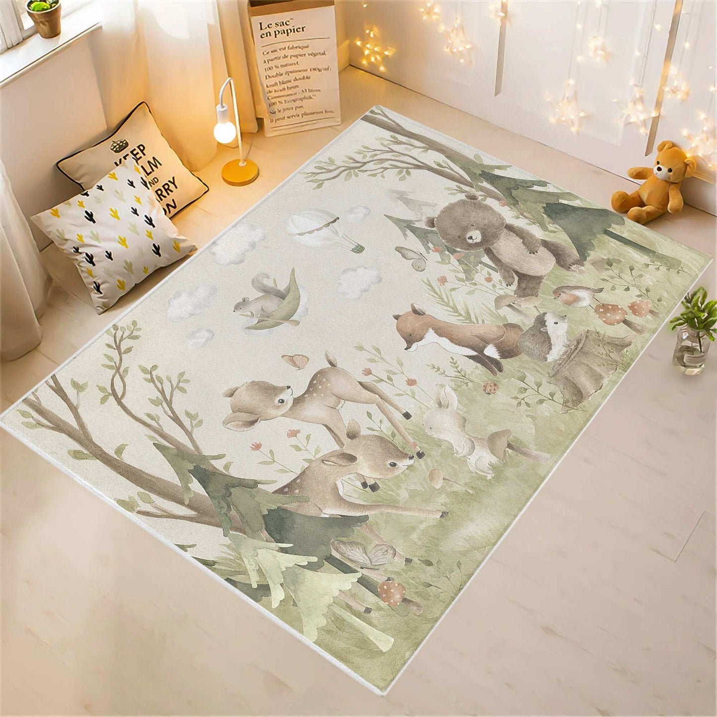 Woodland Animals Nursery Rug