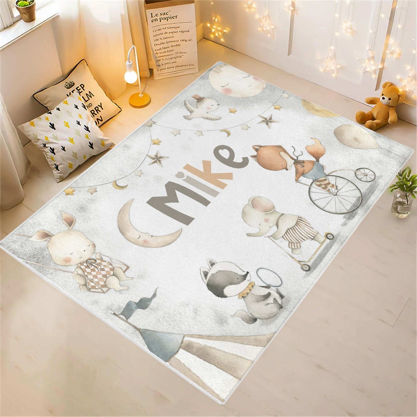 Circus Animals Nursery Rug