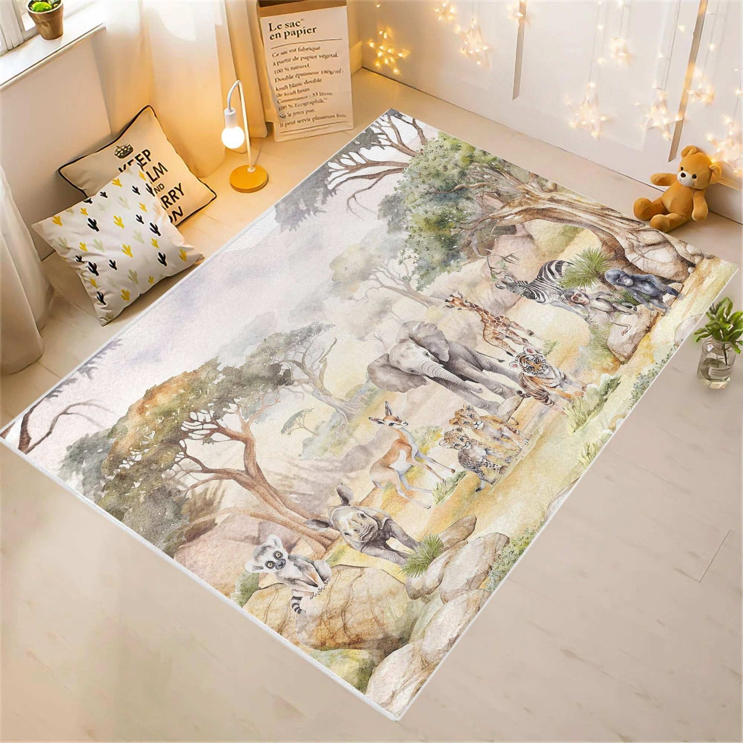 Safari Animals Playroom Rug