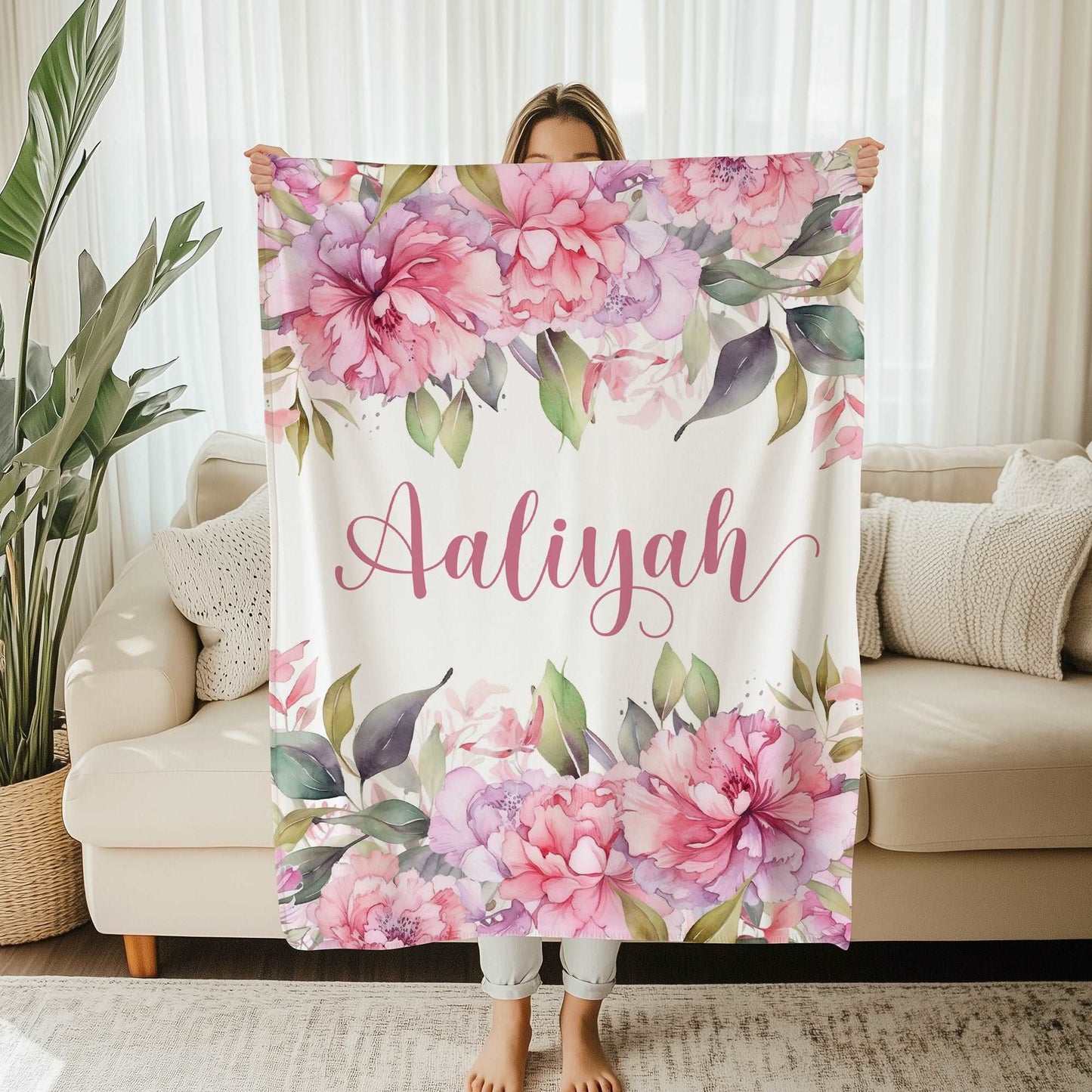 Pink Floral Blanket