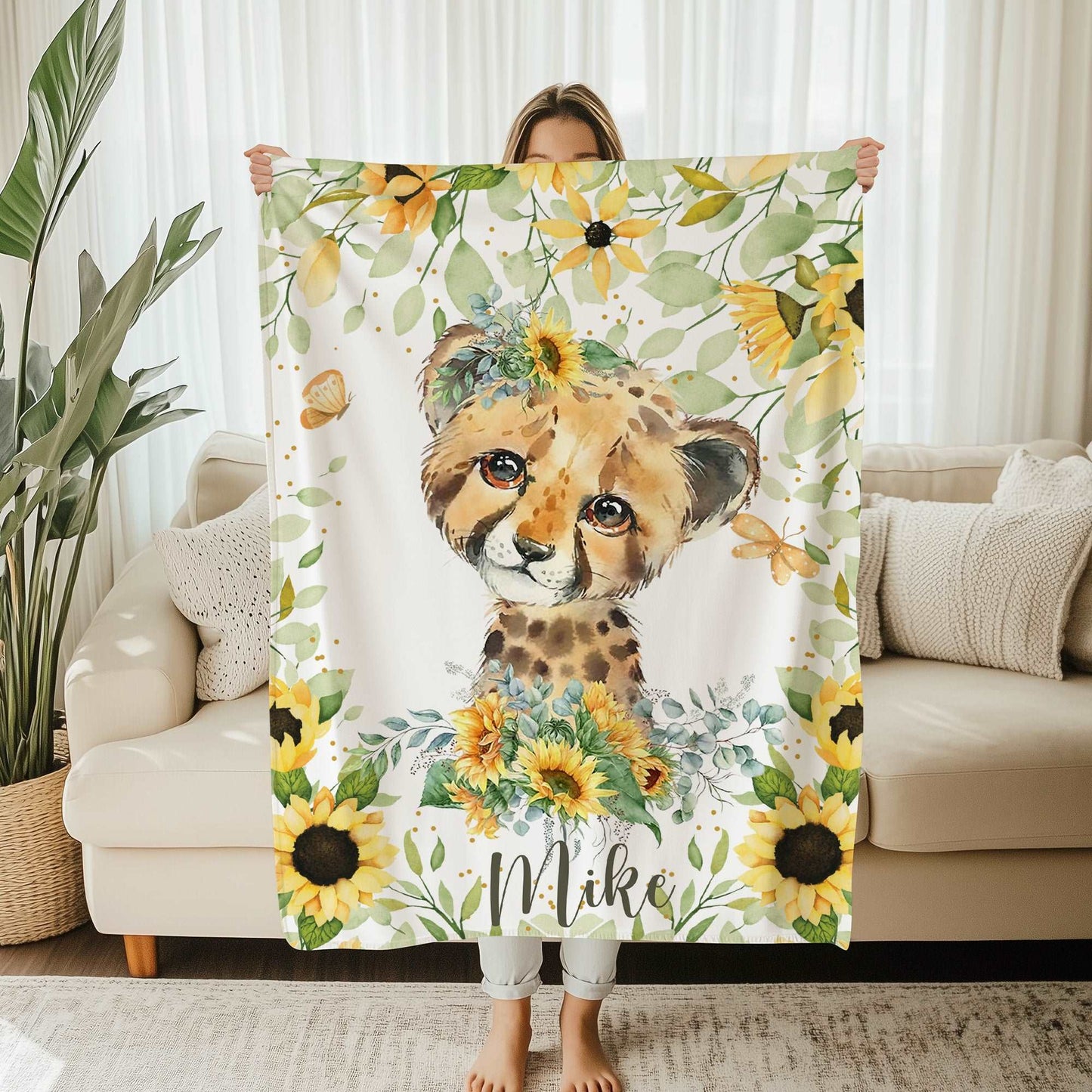 Leopard Sunflower Blanket