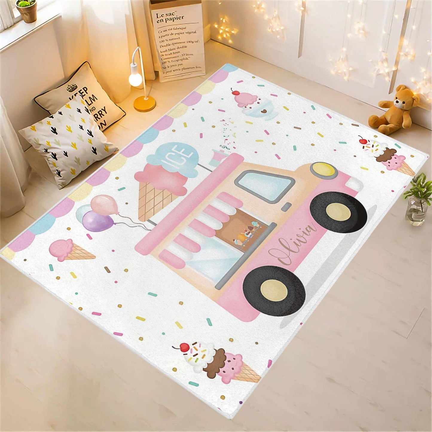 Ice Cream Van Nursery Rug