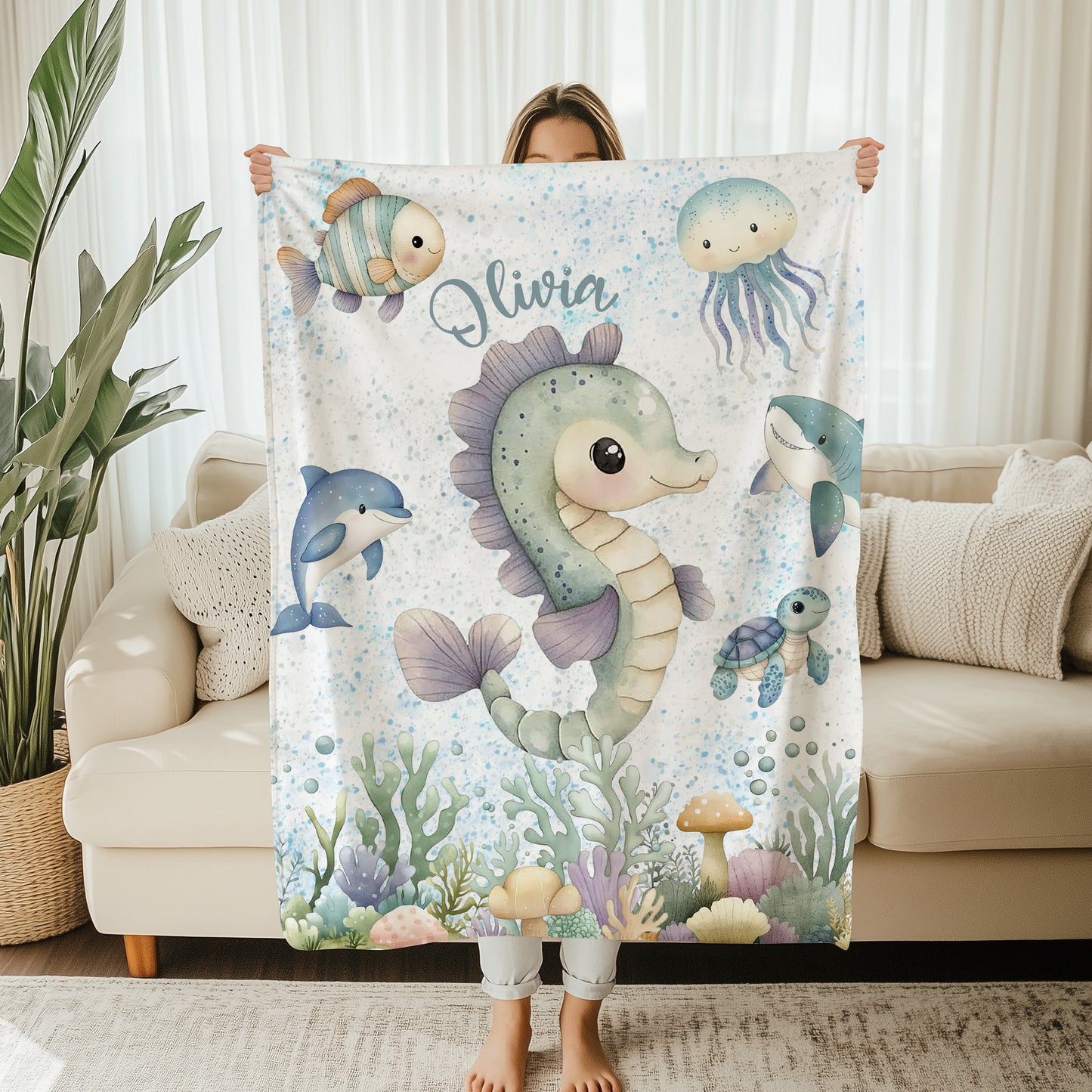 Sea Horse Baby Blanket