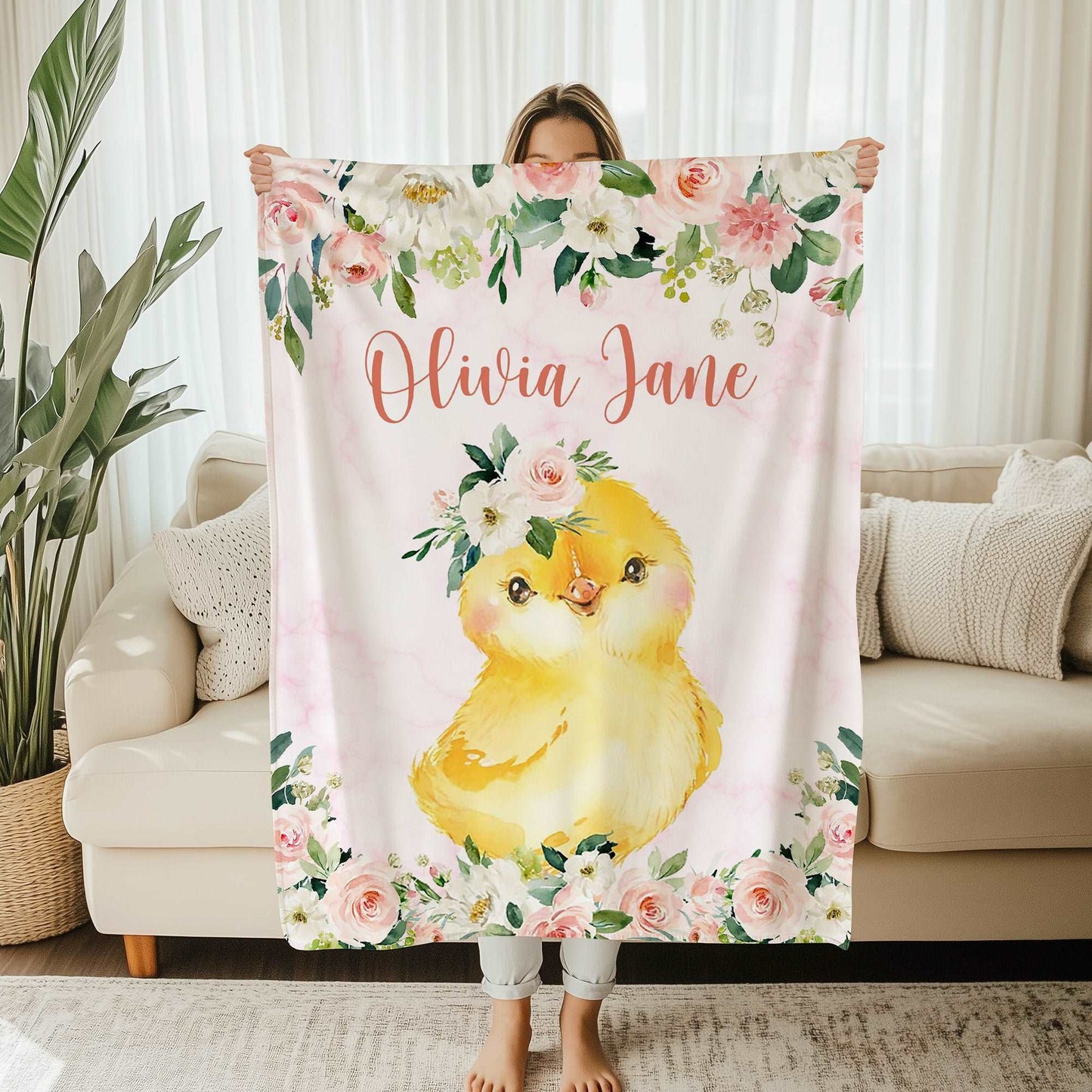 Chicken Rose Floral Blanket